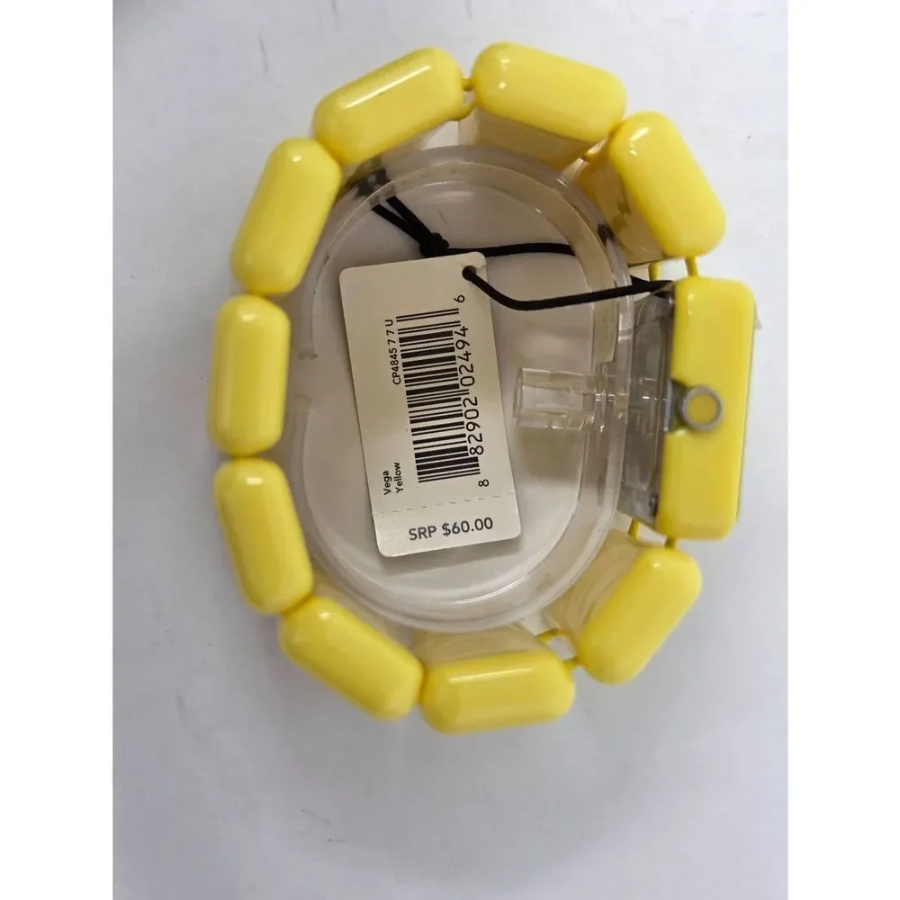 NIXON THE VEGA LOVE THE HOTNESS LADIES QUARTZ YELLOW SQUARE WATCH NEW BATTERY